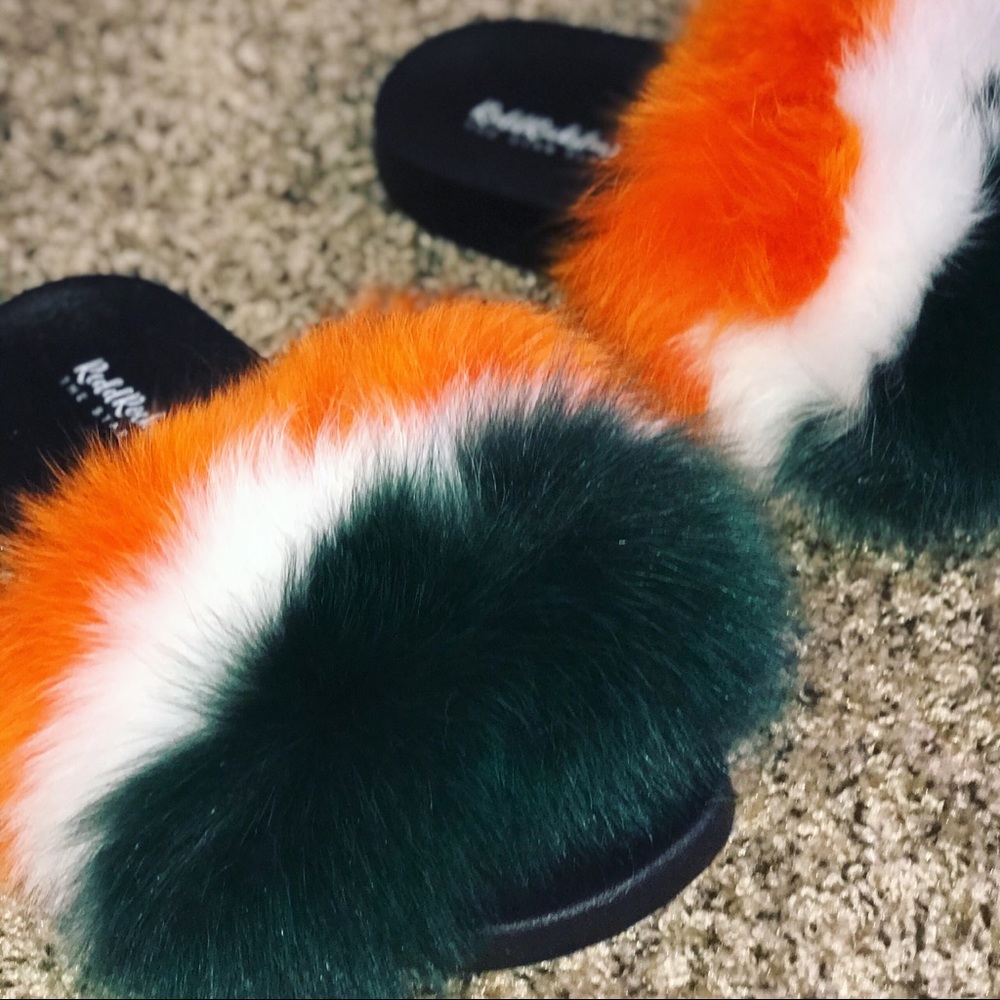 NEW Handmade Fox Fur Slides